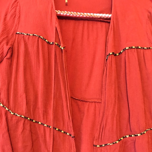 Red soft cardigan with tassels great condition - Picture 2 of 5